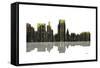 Boise Idaho Skyline BW 1-Marlene Watson-Framed Stretched Canvas