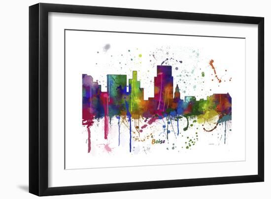 Boise Idaho Skyline MCLR 1-Marlene Watson-Framed Giclee Print