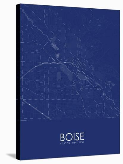 Boise, United States of America Blue Map-null-Stretched Canvas