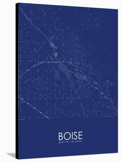 Boise, United States of America Blue Map-null-Stretched Canvas