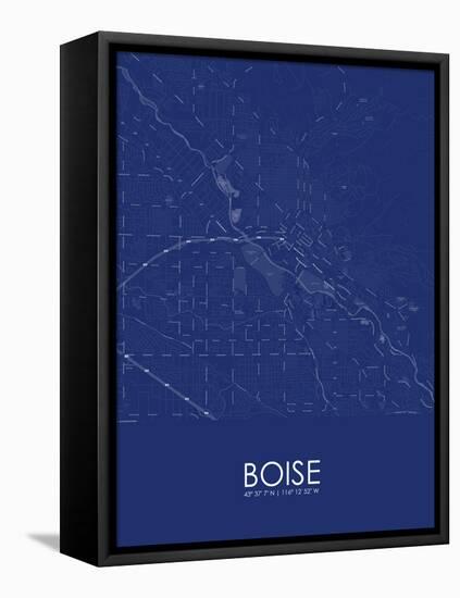 Boise, United States of America Blue Map-null-Framed Stretched Canvas