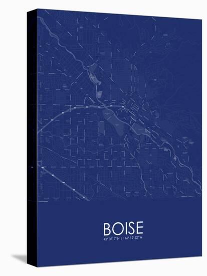 Boise, United States of America Blue Map-null-Stretched Canvas