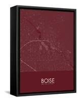 Boise, United States of America Red Map-null-Framed Stretched Canvas