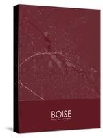 Boise, United States of America Red Map-null-Stretched Canvas