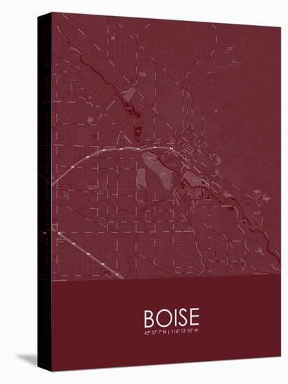 Boise, United States of America Red Map-null-Stretched Canvas
