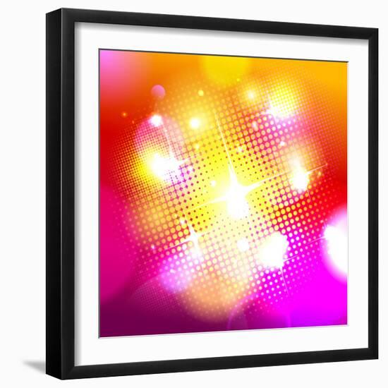 Bokeh Background with Pop-Art Dots-Selenka-Framed Art Print