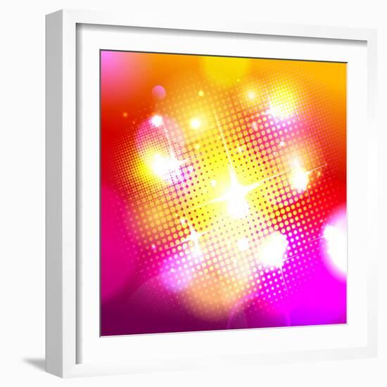 Bokeh Background with Pop-Art Dots-Selenka-Framed Art Print