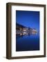 Bol Harbour Lit Up at Dusk, Bol, Brac Island, Dalmatian Coast, Croatia, Europe-John Miller-Framed Photographic Print