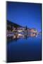 Bol Harbour Lit Up at Dusk, Bol, Brac Island, Dalmatian Coast, Croatia, Europe-John Miller-Mounted Photographic Print