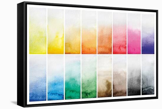 Bold Color - Watercolor Swatches-Trends International-Framed Stretched Canvas