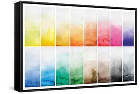 Bold Color - Watercolor Swatches-Trends International-Framed Stretched Canvas