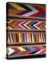 Bold Colors in Fabric Design in Market, Chinceros, Peru-Jim Zuckerman-Stretched Canvas