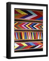 Bold Colors in Fabric Design in Market, Chinceros, Peru-Jim Zuckerman-Framed Photographic Print