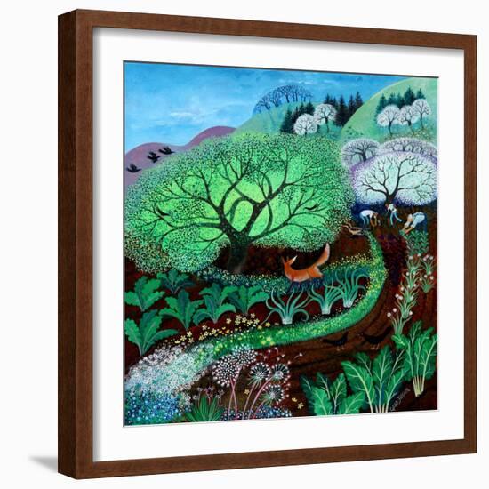 Bold Fox,2021,(acrylics on paper)-Lisa Graa Jensen-Framed Giclee Print