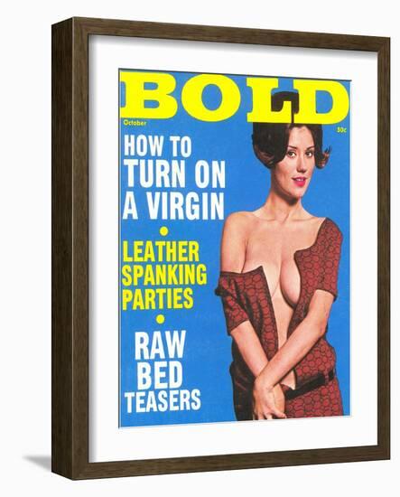 Bold, Lurid Magazine Cover with Cheesecake-null-Framed Art Print