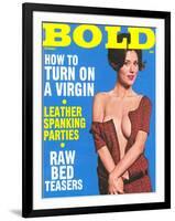 Bold, Lurid Magazine Cover with Cheesecake-null-Framed Art Print