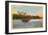 Boldt Castle, Speedboat, Thousand Islands, New York-null-Framed Art Print