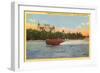 Boldt Castle, Speedboat, Thousand Islands, New York-null-Framed Art Print