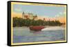 Boldt Castle, Speedboat, Thousand Islands, New York-null-Framed Stretched Canvas