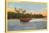 Boldt Castle, Speedboat, Thousand Islands, New York-null-Stretched Canvas