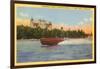 Boldt Castle, Speedboat, Thousand Islands, New York-null-Framed Art Print