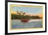 Boldt Castle, Speedboat, Thousand Islands, New York-null-Framed Art Print