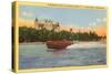 Boldt Castle, Speedboat, Thousand Islands, New York-null-Stretched Canvas