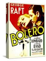 Bolero, Carole Lombard, George Raft on midget window card, 1934-null-Stretched Canvas