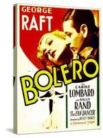 Bolero, Carole Lombard, George Raft on midget window card, 1934-null-Stretched Canvas