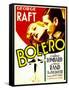 Bolero, Carole Lombard, George Raft on midget window card, 1934-null-Framed Stretched Canvas