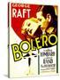 Bolero, Carole Lombard, George Raft on midget window card, 1934-null-Stretched Canvas