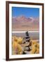 Bolivia, Antiplano - Canapa Lake - Cairn (Quechuan Shrine to the Indigenous Inca Goddess Pachamama)-Elzbieta Sekowska-Framed Photographic Print