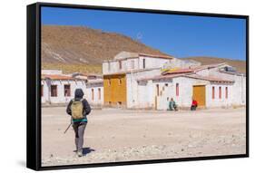 Bolivia, Antiplano - Lake Hedionda.- Hotel-Elzbieta Sekowska-Framed Stretched Canvas