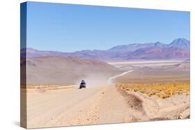 Bolivia, Antiplano - Landscape with SUV-Elzbieta Sekowska-Stretched Canvas