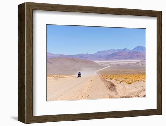 Bolivia, Antiplano - Landscape with SUV-Elzbieta Sekowska-Framed Photographic Print