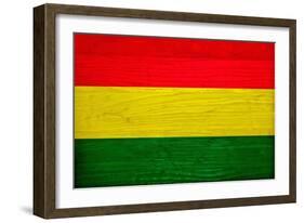 Bolivia Flag Design with Wood Patterning - Flags of the World Series-Philippe Hugonnard-Framed Art Print