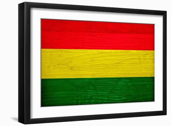 Bolivia Flag Design with Wood Patterning - Flags of the World Series-Philippe Hugonnard-Framed Art Print