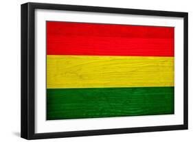 Bolivia Flag Design with Wood Patterning - Flags of the World Series-Philippe Hugonnard-Framed Art Print