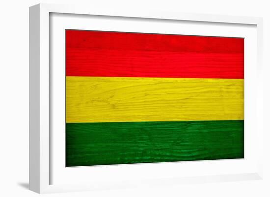 Bolivia Flag Design with Wood Patterning - Flags of the World Series-Philippe Hugonnard-Framed Art Print