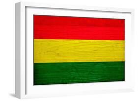 Bolivia Flag Design with Wood Patterning - Flags of the World Series-Philippe Hugonnard-Framed Art Print