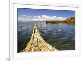 Bolivia, Lake Titicaca, Reed Boat of Uros Floating Reed Islands of Lake Titicaca-Kymri Wilt-Framed Photographic Print