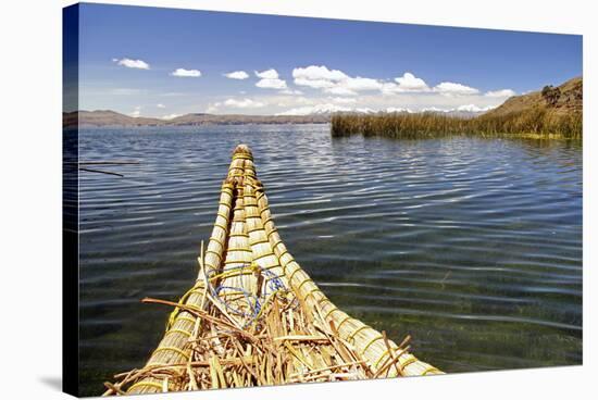 Bolivia, Lake Titicaca, Reed Boat of Uros Floating Reed Islands of Lake Titicaca-Kymri Wilt-Stretched Canvas