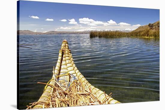 Bolivia, Lake Titicaca, Reed Boat of Uros Floating Reed Islands of Lake Titicaca-Kymri Wilt-Stretched Canvas