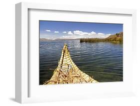 Bolivia, Lake Titicaca, Reed Boat of Uros Floating Reed Islands of Lake Titicaca-Kymri Wilt-Framed Photographic Print