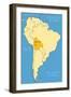 Bolivia Locator Map-Tupungato-Framed Art Print