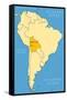 Bolivia Locator Map-Tupungato-Framed Stretched Canvas
