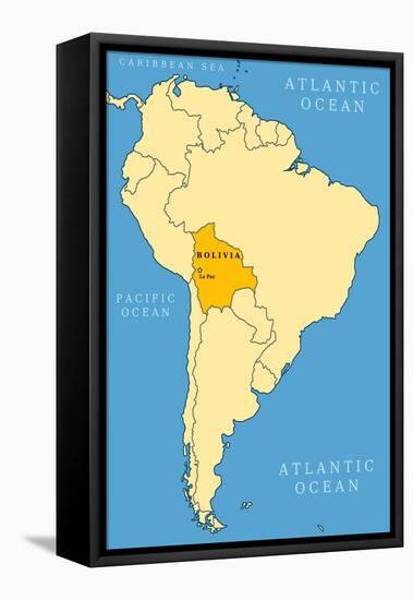 Bolivia Locator Map-Tupungato-Framed Stretched Canvas