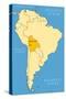 Bolivia Locator Map-Tupungato-Stretched Canvas