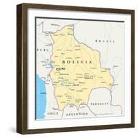 Bolivia Political Map-Peter Hermes Furian-Framed Art Print