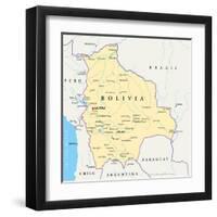 Bolivia Political Map-Peter Hermes Furian-Framed Art Print